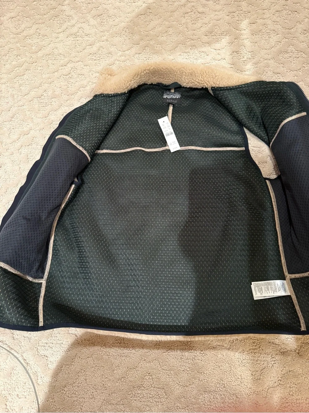 NWT Men’s J.Crew - Sherpa Vest with Navy Trim